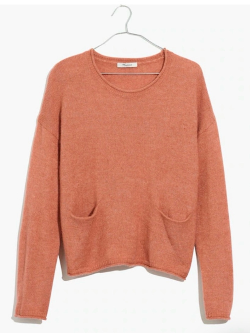 Madewell Chelsea Pocket Pullover Sweater Sweet Dahlia Pink Alpaca Size S